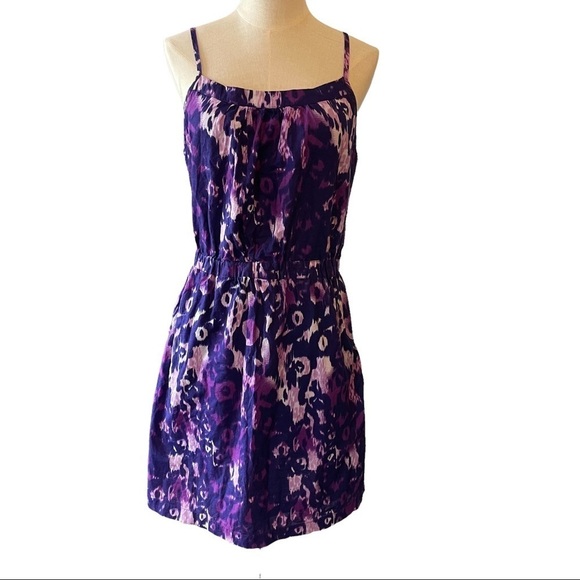 Joe Fresh purple pink normcore midi dress elastic waist and pockets SUPER CUTE - Picture 1 of 11